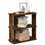 vidaXL Boekenkast 3-laags 60x30x60 cm bewerkt hout gerookt, Huis en Inrichting, Kasten | Boekenkasten, Verzenden, Nieuw, Overige houtsoorten