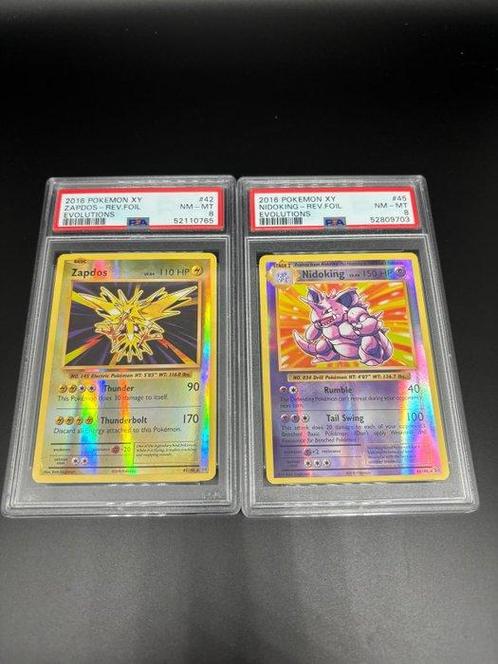 Pokémon - 2 Graded card - Zapdos & Nidoking Reverse Holo -, Hobby en Vrije tijd, Verzamelkaartspellen | Pokémon