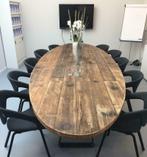 vergadertafel bureau buro met uw logo bedrijfsnaam tekst, Huis en Inrichting, 150 tot 200 cm, Ovaal, Grenenhout, Nieuw