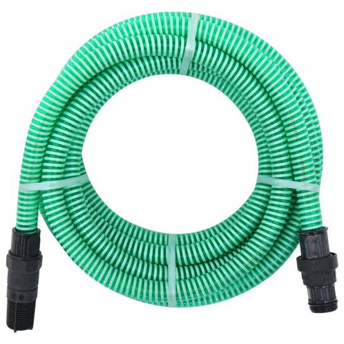 vidaXL Zuigslang met PVC koppelingen 1,1 7 m PVC groen, Tuin en Terras, Tuinslangen, Nieuw, Verzenden