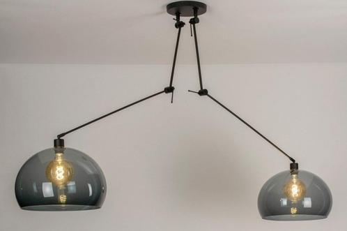 Rietveld Hanglampen - Zwart, Grijs - Kunststof, Metaal, Huis en Inrichting, Lampen | Hanglampen, Verzenden