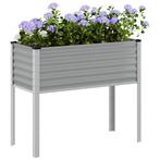 vidaXL Plantenbak 100x45x90 cm staal grijs, Tuin en Terras, Verzenden, Nieuw, Metaal