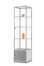 Luxe vitrinekast aluminium 50 cm met onderkast en deurtjes, Nieuw in verpakking