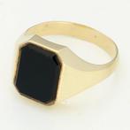 Ring - 14 karaat Geel goud - Onyx, Sieraden, Tassen en Uiterlijk, Ringen, Nieuw