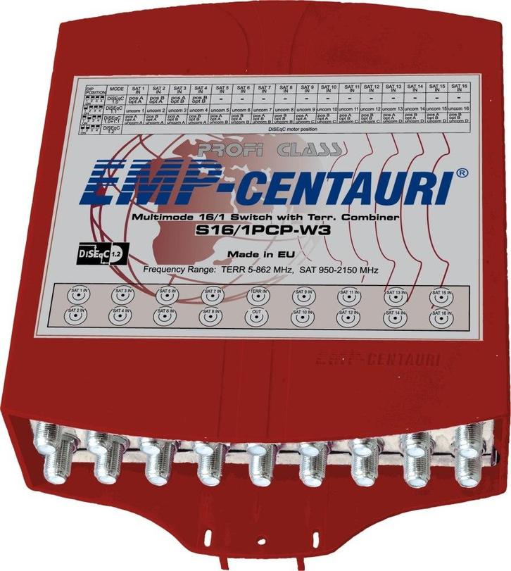 EMP DiSEqC 16/1 switch inclusief behuizing, Computers en Software, Netwerk switches, Nieuw, Ophalen of Verzenden