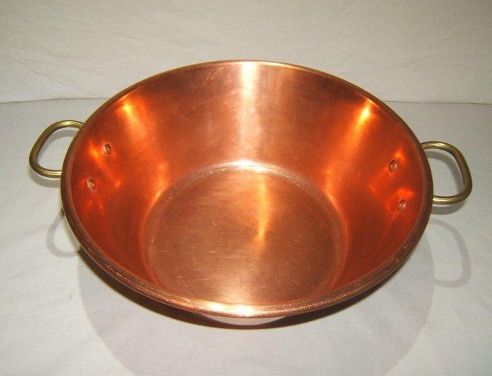Een degelijke Franse confiturepan - Pan - Massief koper,, Antiek en Kunst, Antiek | Keukenbenodigdheden