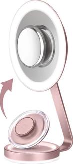 BaByliss LED Beauty Mirror Make-Up Spiegel, Nieuw, Roze, Met spiegeltje(s), Softcase