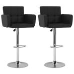 vidaXL Barstoelen 2 st kunstleer zwart, Huis en Inrichting, Barkrukken, Verzenden, Nieuw