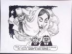 Pentekening Amerika - Benazir Bhutto (lijst optie), Antiek en Kunst, Kunst | Tekeningen en Foto's, Verzenden