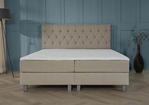 ACTIE! Boxspring Sevilla 160 200 Beige, Huis en Inrichting, Slaapkamer | Boxsprings, 160 cm, 200 cm, Beige, Tweepersoons, Nieuw