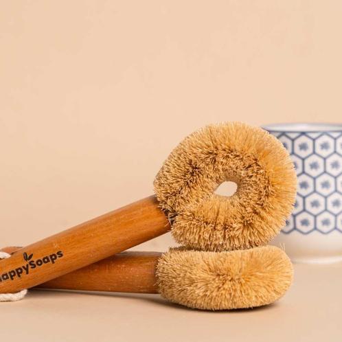 HappySoaps Plasticvrije Afwasborstel van Kokos, Sieraden, Tassen en Uiterlijk, Uiterlijk | Haarverzorging, Kam of Borstel, Nieuw