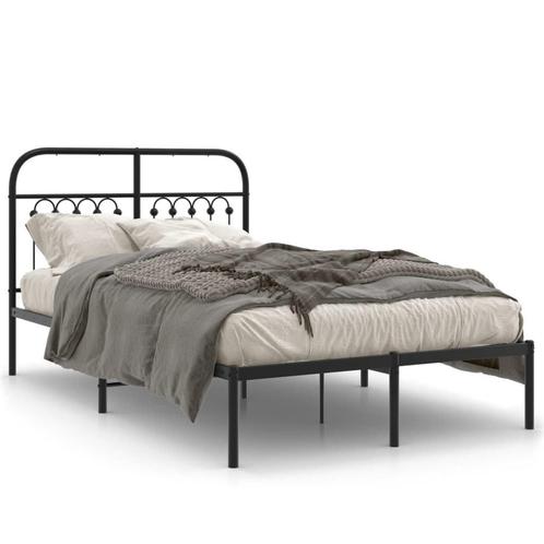 Bedframe met Hoofdbord Zwart 120x200 | OP = OP! 53% Korting, Huis en Inrichting, Slaapkamer | Bedden, 120 cm, 200 cm, Zwart, Nieuw