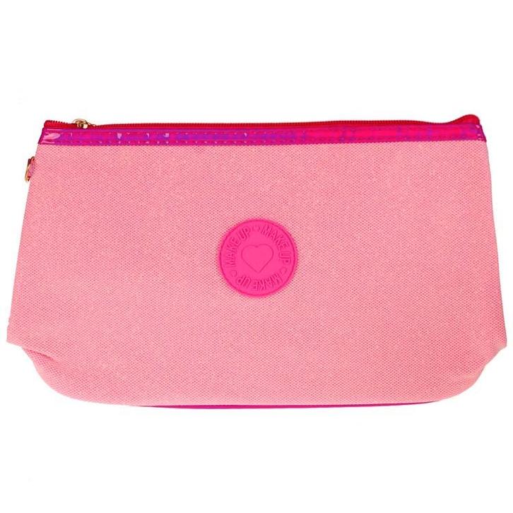 Toilettas Glitter Make-up - Roze - Rits & Handgreep - 27x16x, Sieraden, Tassen en Uiterlijk, Toilettassen, Meisje, Nieuw, Ophalen of Verzenden