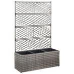 vidaXL Latwerkplantenbak verhoogd met potten 83x30x130 cm, Tuin en Terras, Bloembakken en Plantenbakken, Kunststof, Verzenden