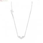 Zilveren love u hartje ketting, Verzenden, Nieuw, Zilver