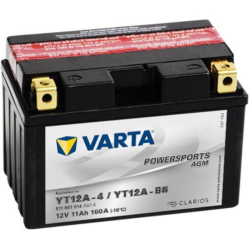 Varta Powersports AGM YT12A-BS accu | 511 901 014 | 12V 11Ah, Auto-onderdelen, Accu's en Toebehoren, Ophalen of Verzenden
