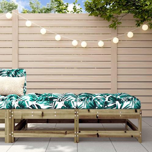 vidaXL Tuinvoetenbanken met kussens 2 st geïmpregneerd, Tuin en Terras, Tuinsets en Loungesets, Nieuw, Verzenden