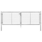 vidaXL Poort 306x125 cm gegalvaniseerd staal zilverkleurig, Verzenden, Nieuw