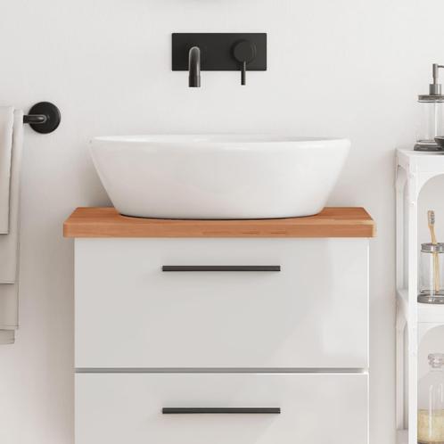 vidaXL Wastafelblad 60x40x2,5 cm massief beukenhout, Huis en Inrichting, Keuken | Keukenelementen, Bruin, Nieuw, Verzenden