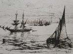 Francis Seymour Haden (1818-1910) - A Brig at Anchor, Antiek en Kunst