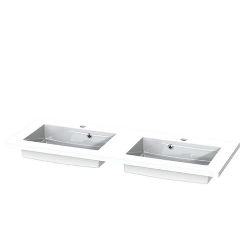 Wastafel Tiger S-line Quadro 120 cm Glanzend Wit, Doe-het-zelf en Verbouw, Sanitair, Overige typen, Nieuw, Chroom, Ophalen of Verzenden