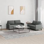 vidaXL 2-delige Loungeset met kussens stof donkergrijs, Huis en Inrichting, Banken | Bankstellen, Verzenden, Nieuw, Vierpersoons of meer