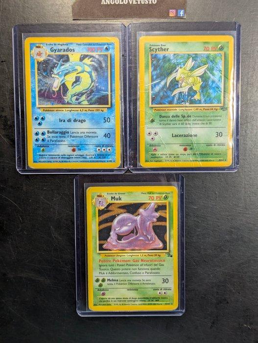 Pokémon - 3 Card - Muk, Scyther, Gyarados Holo - WOTC - Base, Hobby en Vrije tijd, Verzamelkaartspellen | Pokémon