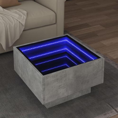 vidaXL Salontafel met LED 50x50x30 cm bewerkt hout, Huis en Inrichting, Tafels | Salontafels, 50 tot 100 cm, Nieuw, Overige houtsoorten