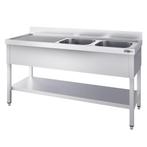 GGM Gastro | Spoeltafel PREMIUM - 1400x700mm - met onderstel, Verzenden