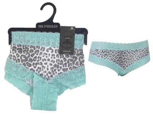 Dames Hipster - kant - leopard - mint, Kleding | Heren, Ondergoed, Verzenden