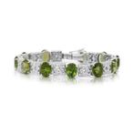 Armband - 14 karaat Witgoud - 27.42ct. tw. Olivijn - Diamant, Nieuw