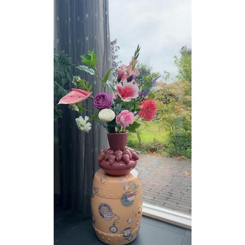 Zijden Bloemen met Strawberry Juice Vase H23cm, Huis en Inrichting, Woonaccessoires | Kunstplanten en Kunstbloemen, Nieuw, Verzenden