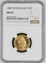 Gouden Willem III 10 gulden 1880 MS65 NGC gecertificeerd, Postzegels en Munten, Munten | Nederland, Koning Willem III, Verzenden