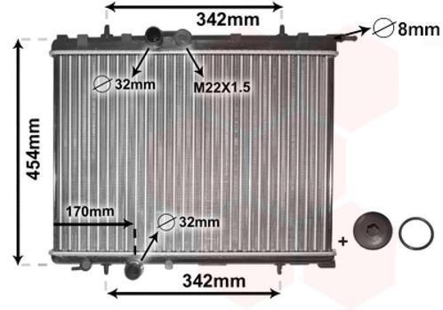 RADIATOR VOOR PEUGEOT 206 2_ 1998-2009 133038, Auto-onderdelen, Airco en Verwarming, Nieuw, Ophalen of Verzenden
