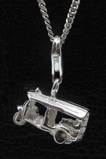 Zilveren Tuk Tuk driewieler hanger en/of bedel, Sieraden, Tassen en Uiterlijk, Bedels, Verzenden
