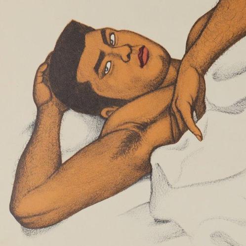 (No Reserve Price) Sensual Repose: A Lithograph from Mishima, Antiek en Kunst, Antiek | Overige Antiek