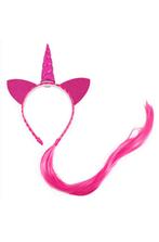Eenhoorn Haarband Haar Roze Unicorn Diadeem Oortjes Pink Hoo, Nieuw, Carnaval, Ophalen of Verzenden, Accessoires