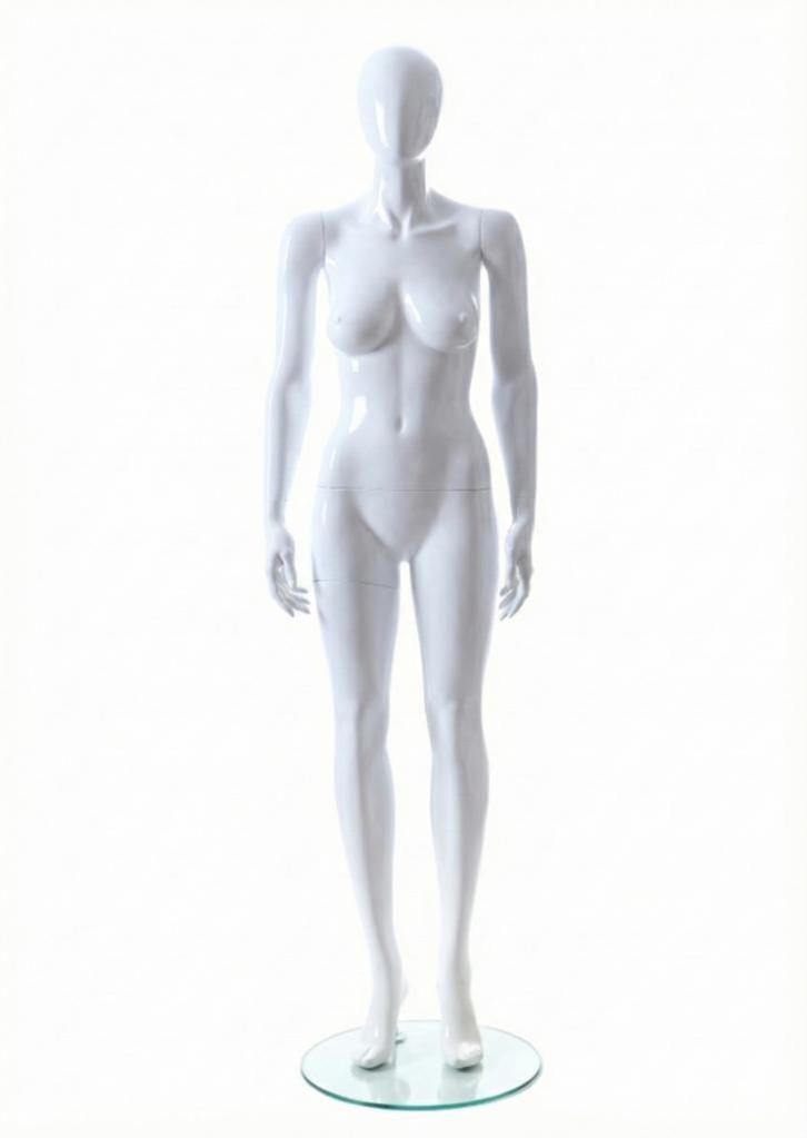 Faceless etalagepop dame glossy wit GLW7, Zakelijke goederen, Kantoor en Winkelinrichting | Winkel en Inventaris