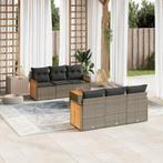 vidaXL 7-delige Loungeset met kussens poly rattan grijs, Tuin en Terras, Tuinsets en Loungesets, Verzenden, Nieuw, Rotan, Loungeset
