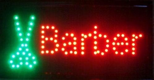 Barber kapper lamp LED verlichting reclame bord lichtbak #A4, Verzamelen, Merken en Reclamevoorwerpen, Nieuw, Verzenden