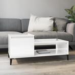 vidaXL Salontafel 100x50x45 cm bewerkt hout hoogglans wit, 100 tot 150 cm, Verzenden, Nieuw, 50 tot 100 cm