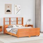 vidaXL Bed met boekenkast zonder matras hout wasbruin, Bruin, Verzenden, 140 cm, 200 cm