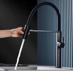 Zwarte Messing Keukenkraan met Uittrekbare Kop & Mengkraan, Doe-het-zelf en Verbouw, Sanitair, Verzenden, Nieuw