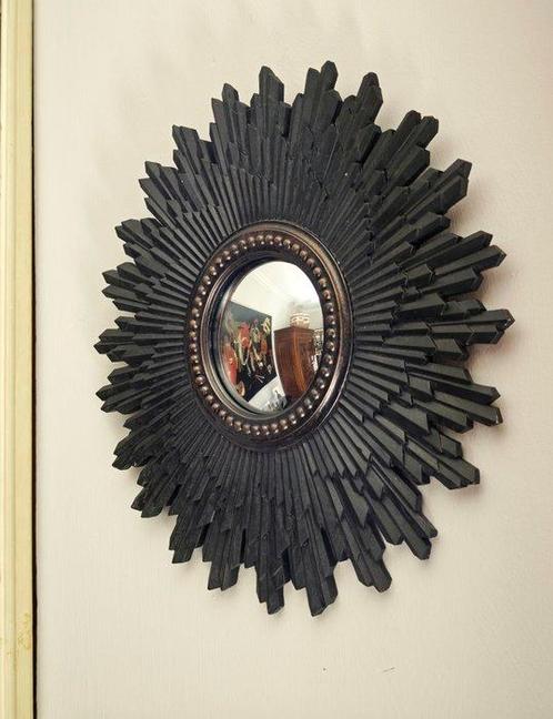 Wandspiegel- Heksenoog / Butler - Glas, Hars - Zwarte, Antiek en Kunst, Curiosa en Brocante