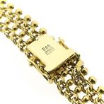 Gouden galeriedraad schakelcollier (Ketting), Ophalen of Verzenden, Gebruikt, Overige kleuren, Goud