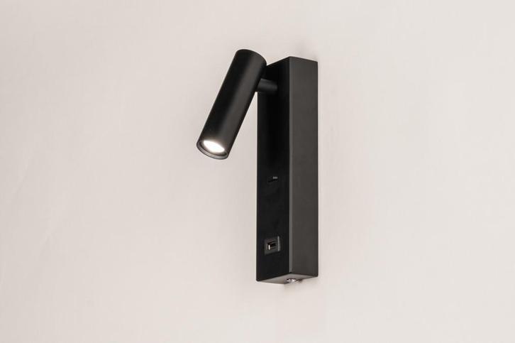 Rietveld Wandlampen - Zwart - Metaal, Huis en Inrichting, Lampen | Wandlampen, Verzenden