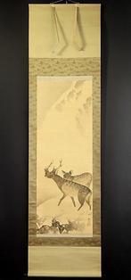 Deers - With signature and seal Gyokud  - Japan, Antiek en Kunst