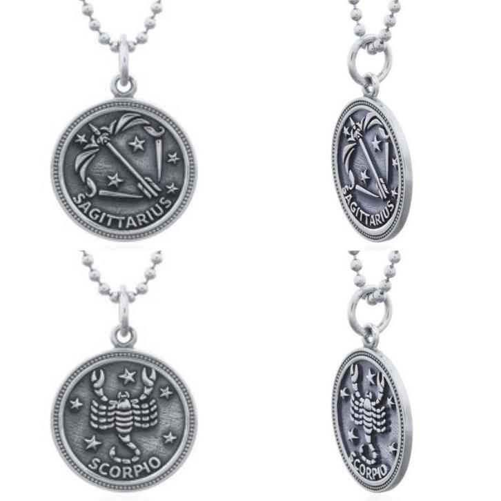 Echt zilveren ronde sterrenbeeld kettinghanger, Sieraden, Tassen en Uiterlijk, Kettinghangers, Nieuw, Verzenden