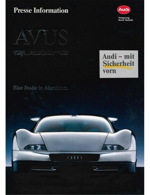 1992 AUDI AVUS QUATTRO PERSMAP DUITS, Boeken, Auto's | Folders en Tijdschriften, Audi