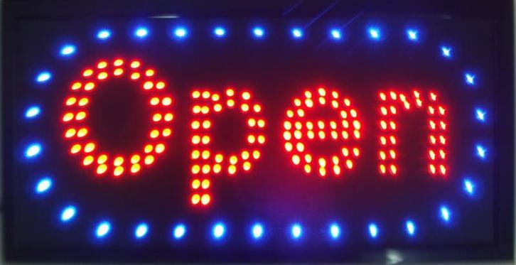 OPEN LED bord lamp verlichting lichtbak reclamebord #C17, Zakelijke goederen, Horeca | Meubilair en Inrichting, Verzenden